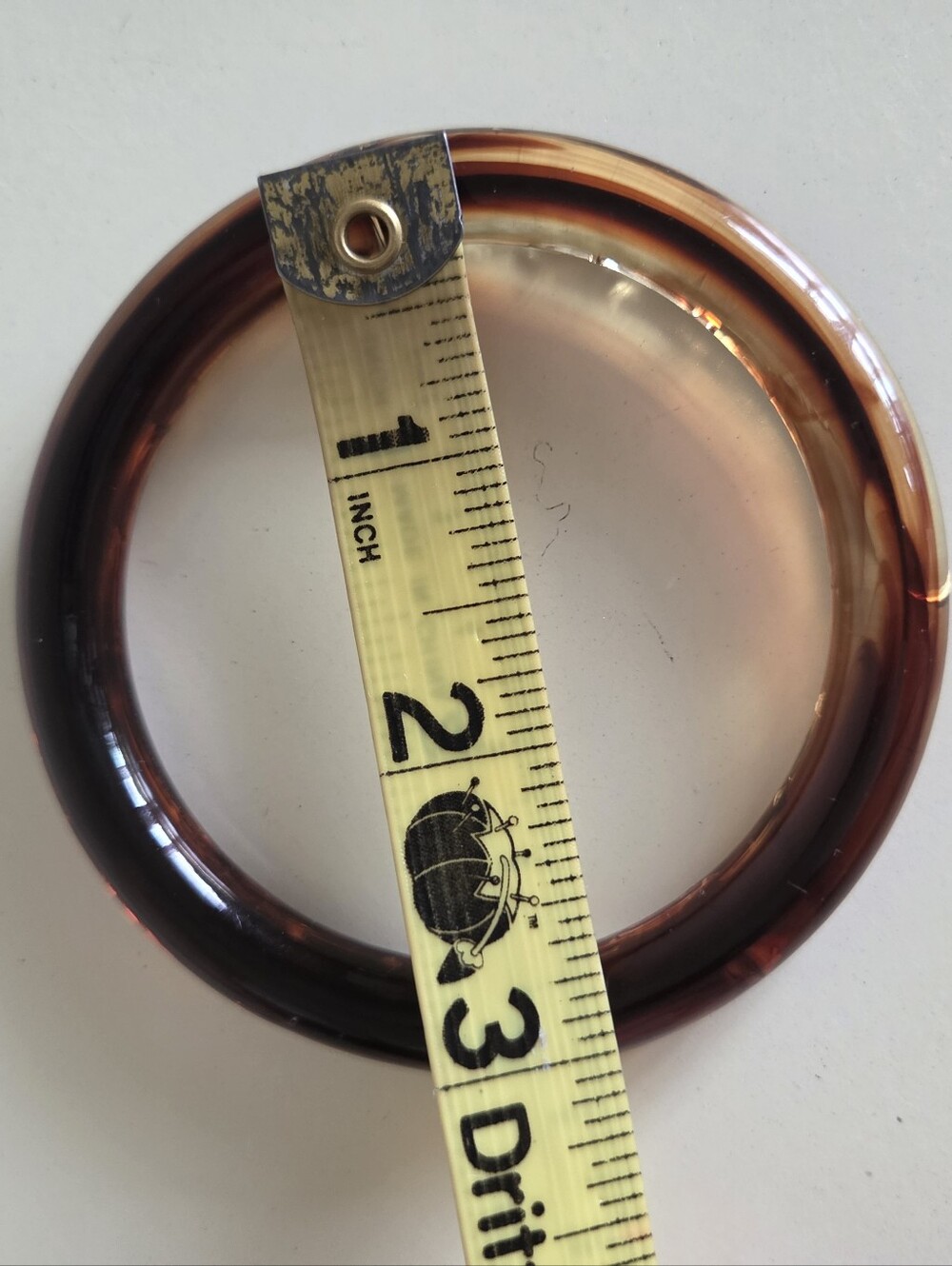 vintage tortoise shell resin acrylic chunky bangle bracelet faux amber - Picture 4 of 4